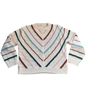 marine layer women’s brooke oversized crewneck sweater Multicolor Cream L 2023